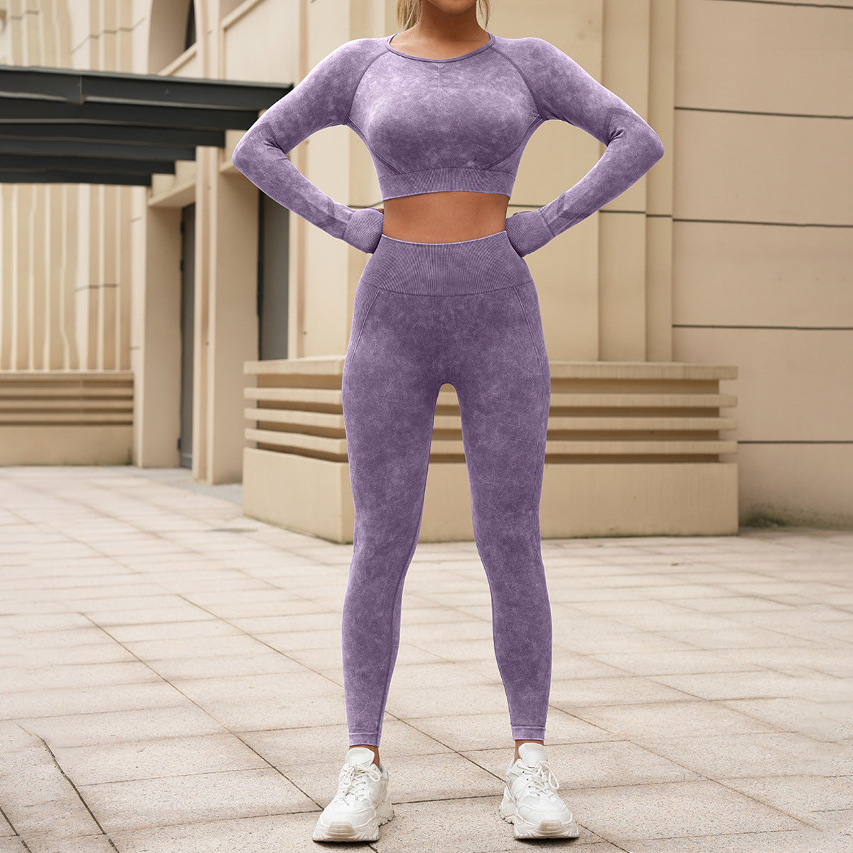 Ensemble de yoga délavé — style européen et américain