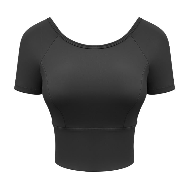 Top yoga croisé en maille — confort et style moderne