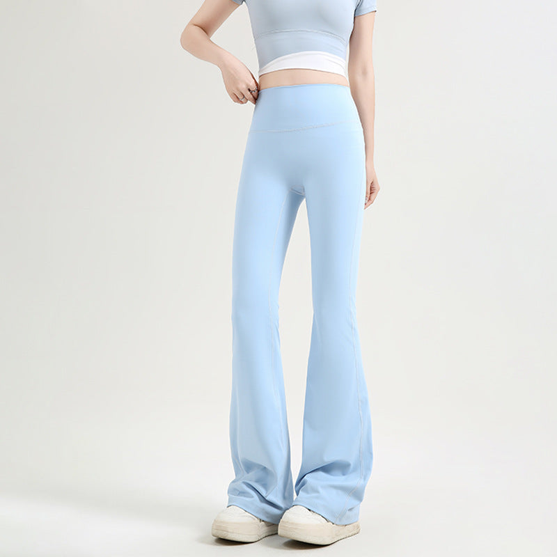 Pantalon évasé ajusté femme — idéal yoga, taille élastique