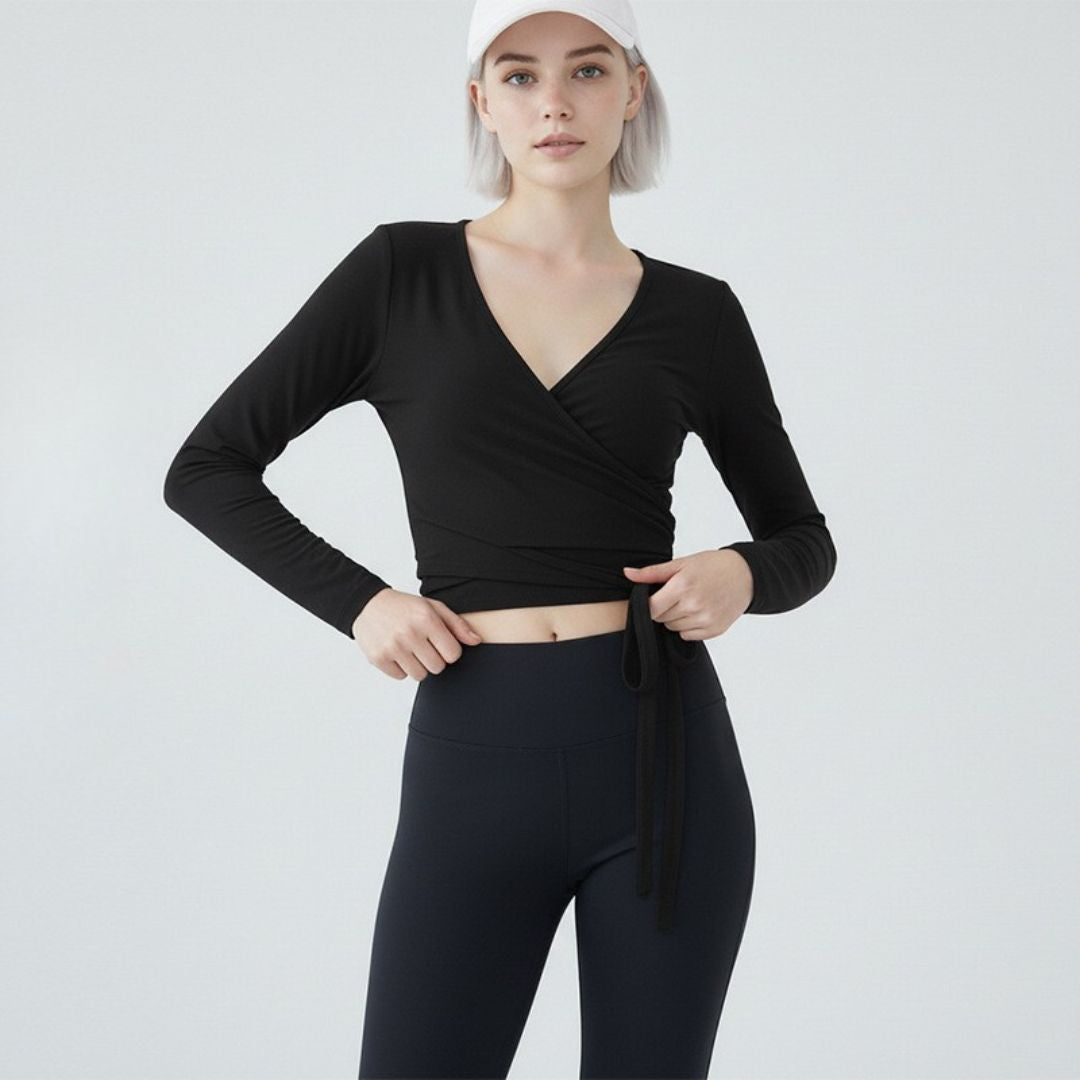 Ensemble de fitness femme à lacets — coupe ajustée