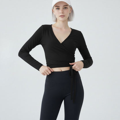 Ensemble de fitness femme à lacets — coupe ajustée