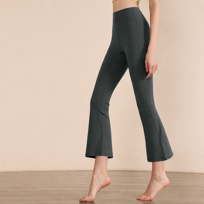 Pantalon de yoga femme taille haute — extensible jambes larges