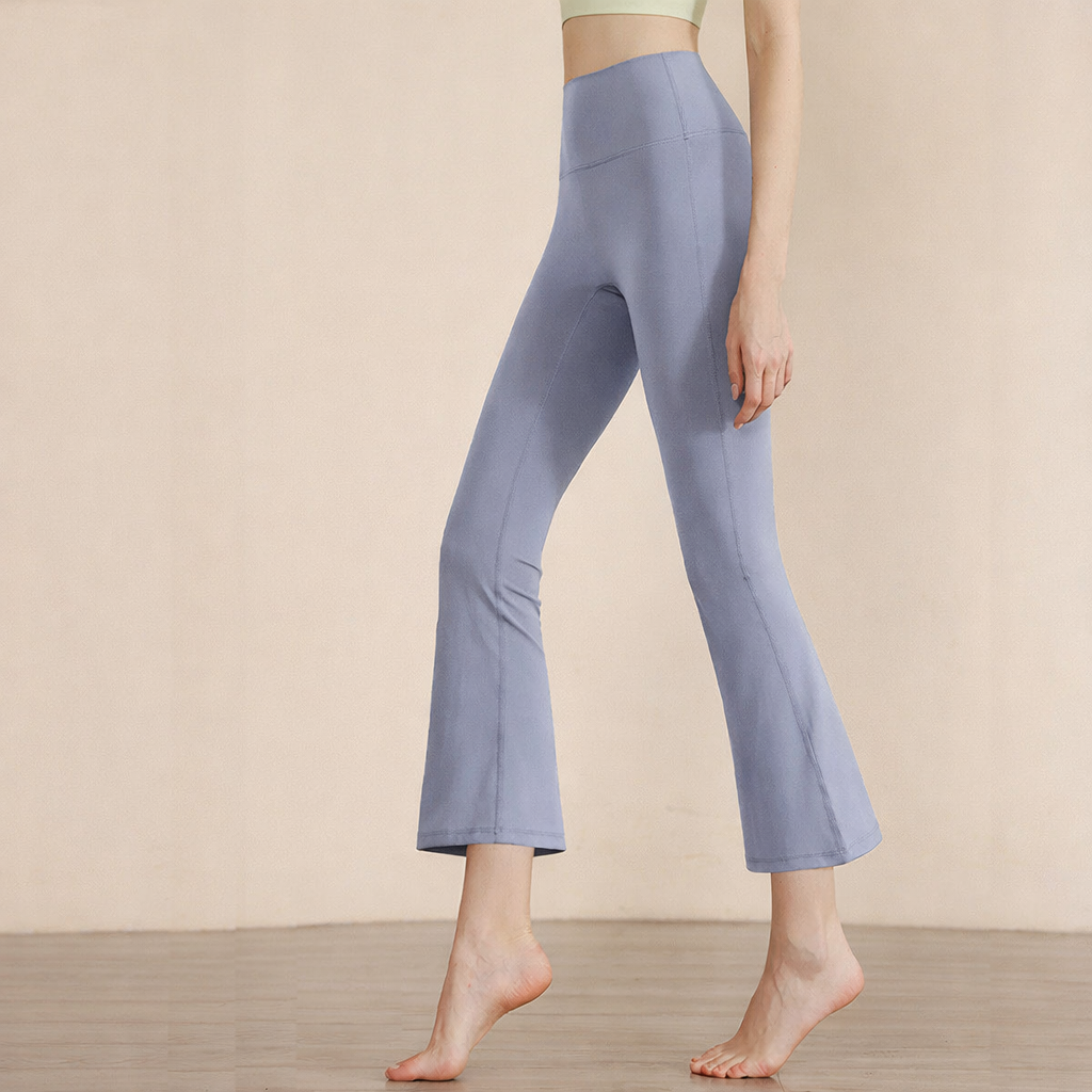 Pantalon de yoga femme taille haute — extensible jambes larges