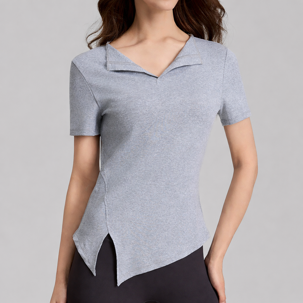 T-shirt de sport féminin à col — style moderne printemps 2026