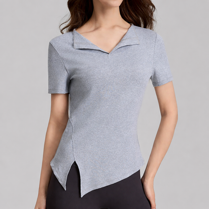T-shirt de sport féminin à col — style moderne printemps 2026