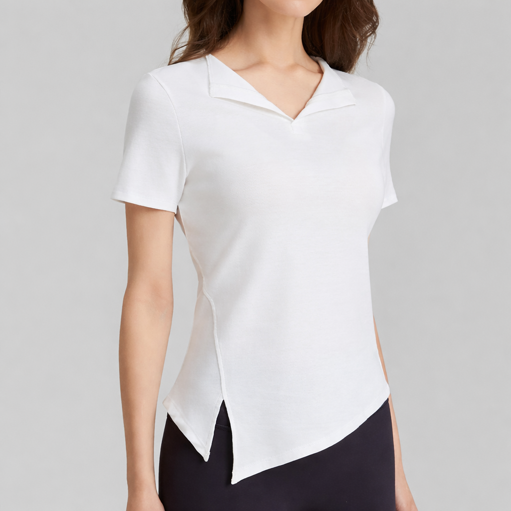T-shirt de sport féminin à col — style moderne printemps 2026