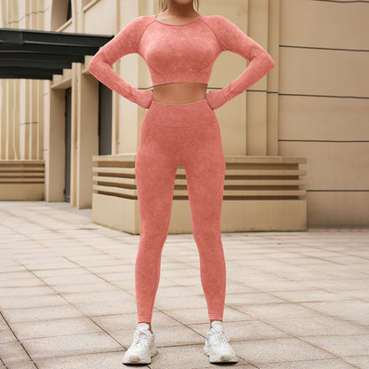 Ensemble de yoga délavé — style européen et américain