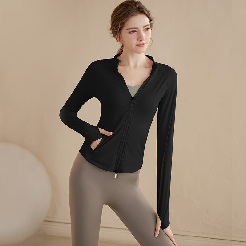 Veste de yoga à double fermeture éclair — confort et style