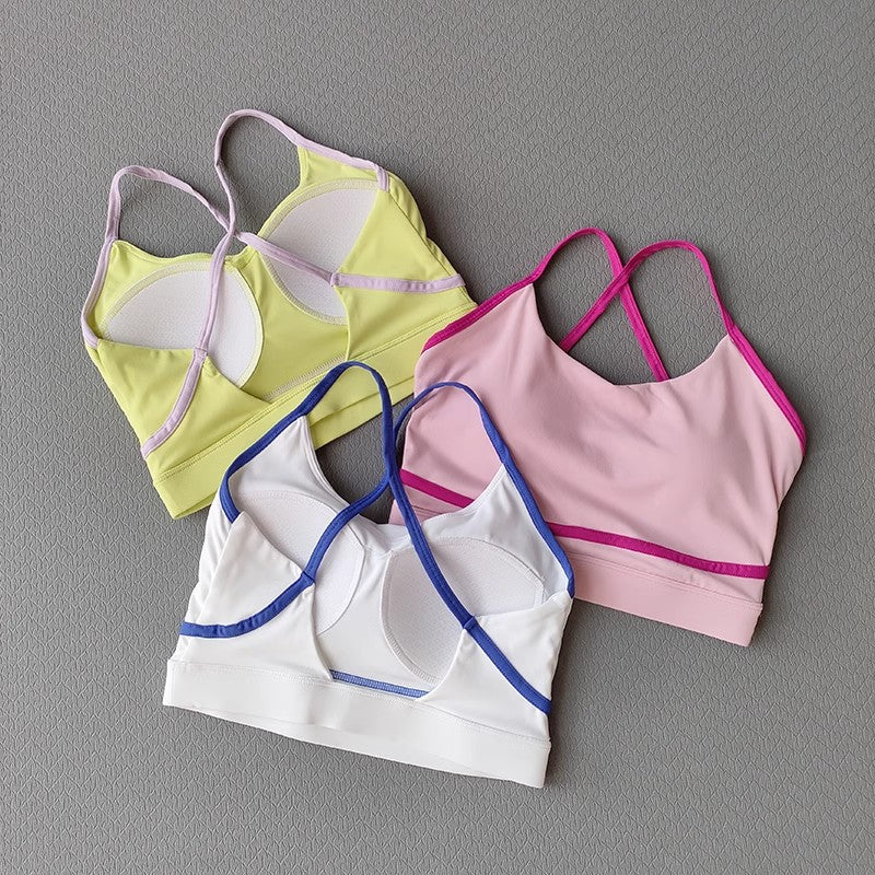 Combinaison fitness femme — dos Nu avec blocs de couleurs