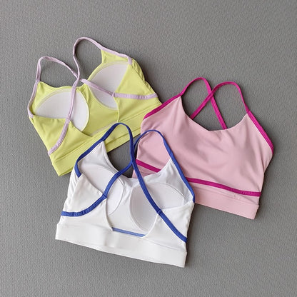 Combinaison fitness femme — dos Nu avec blocs de couleurs