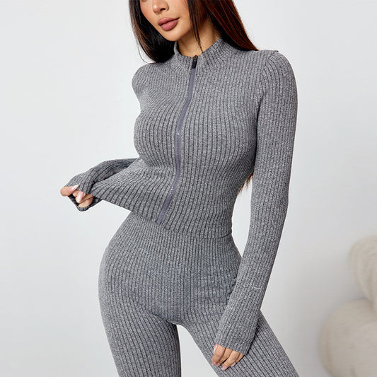 Ensemble de yoga fermeture éclair — style et confort