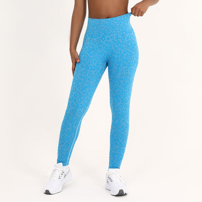 Ensemble de yoga sans coutures — jacquard imprimé léopard, confort et style