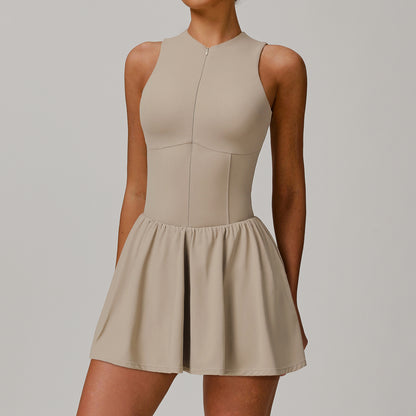 Robe deux pièces légère — effet nuage et col montant