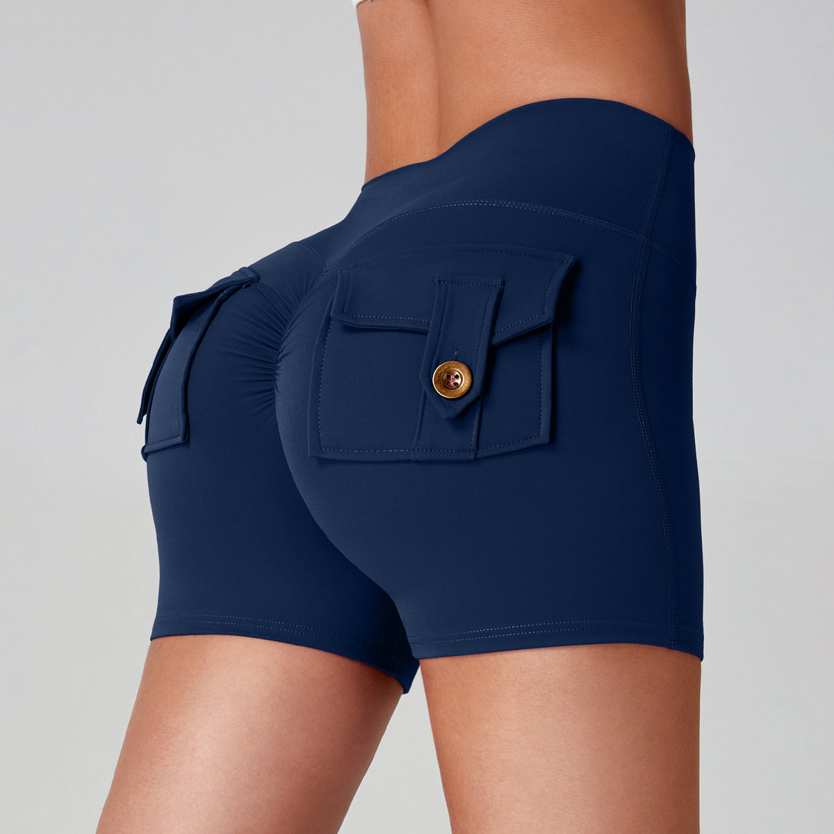 Short de yoga taille haute — confort et poches pratiques