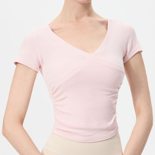 Haut de Yoga Sexy à Col en V — T-shirt de Sport Ajusté