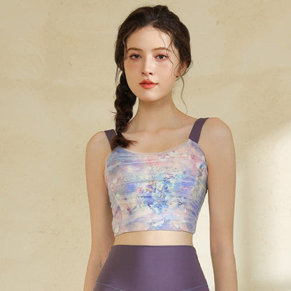 Ensemble de yoga femme — débardeur à soutien-gorge intégré