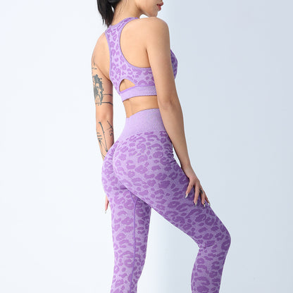 Ensemble de fitness sans coutures — taille haute et motifs élégants