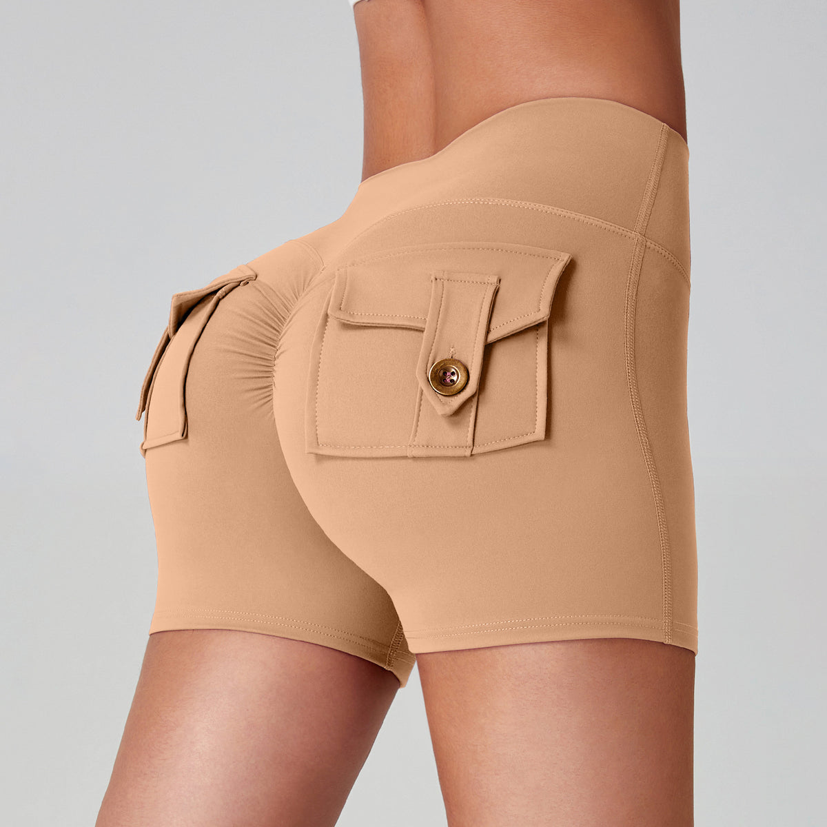 Short de yoga taille haute — confort et poches pratiques