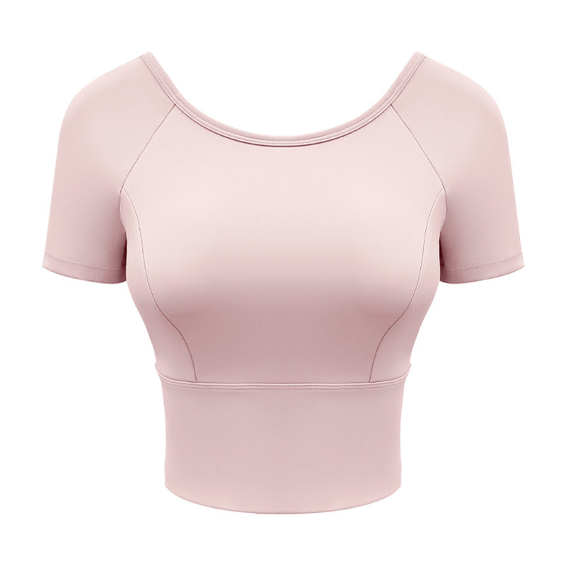 Top yoga croisé en maille — confort et style moderne