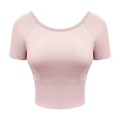 Top yoga croisé en maille — confort et style moderne
