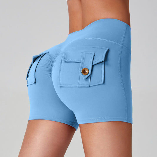 Short de yoga taille haute — confort et poches pratiques