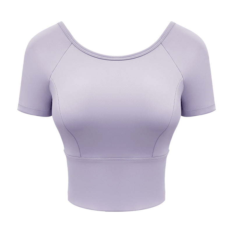 Top yoga croisé en maille — confort et style moderne