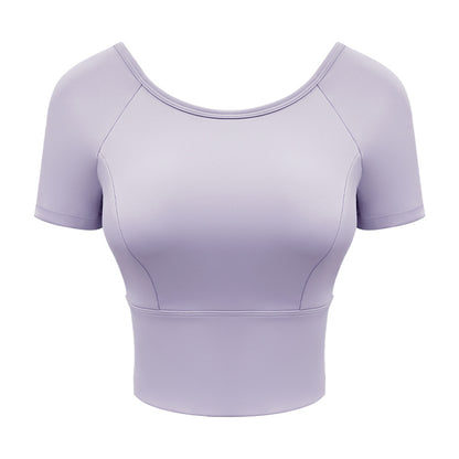 Top yoga croisé en maille — confort et style moderne