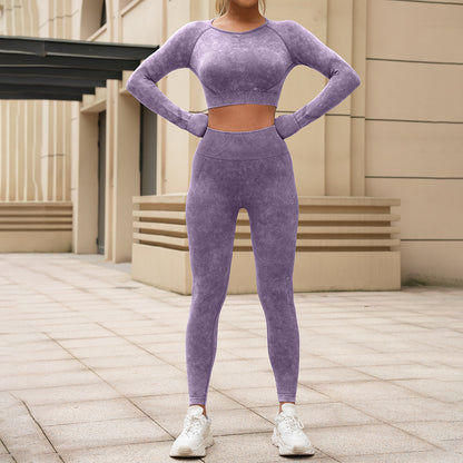 Ensemble de yoga délavé — style européen et américain