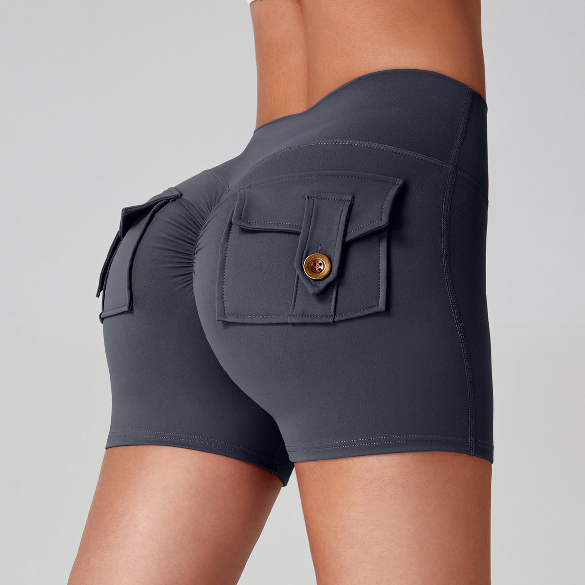 Short de yoga taille haute — confort et poches pratiques