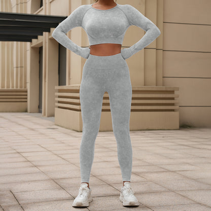 Ensemble de yoga délavé — style européen et américain