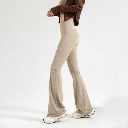 Pantalon évasé ajusté femme — idéal yoga, taille élastique