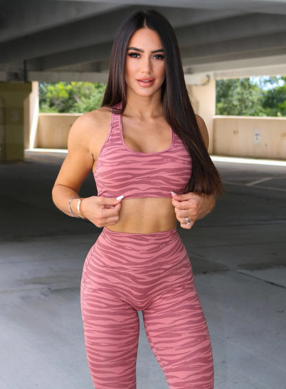Débardeur de sport Imprimé léopard — taille haute pour femme