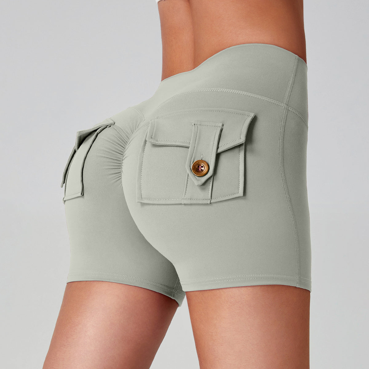Short de yoga taille haute — confort et poches pratiques