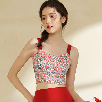 Ensemble de yoga femme — débardeur à soutien-gorge intégré