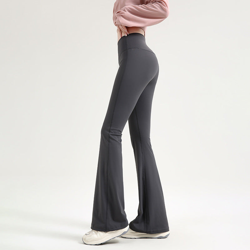 Pantalon évasé ajusté femme — idéal yoga, taille élastique