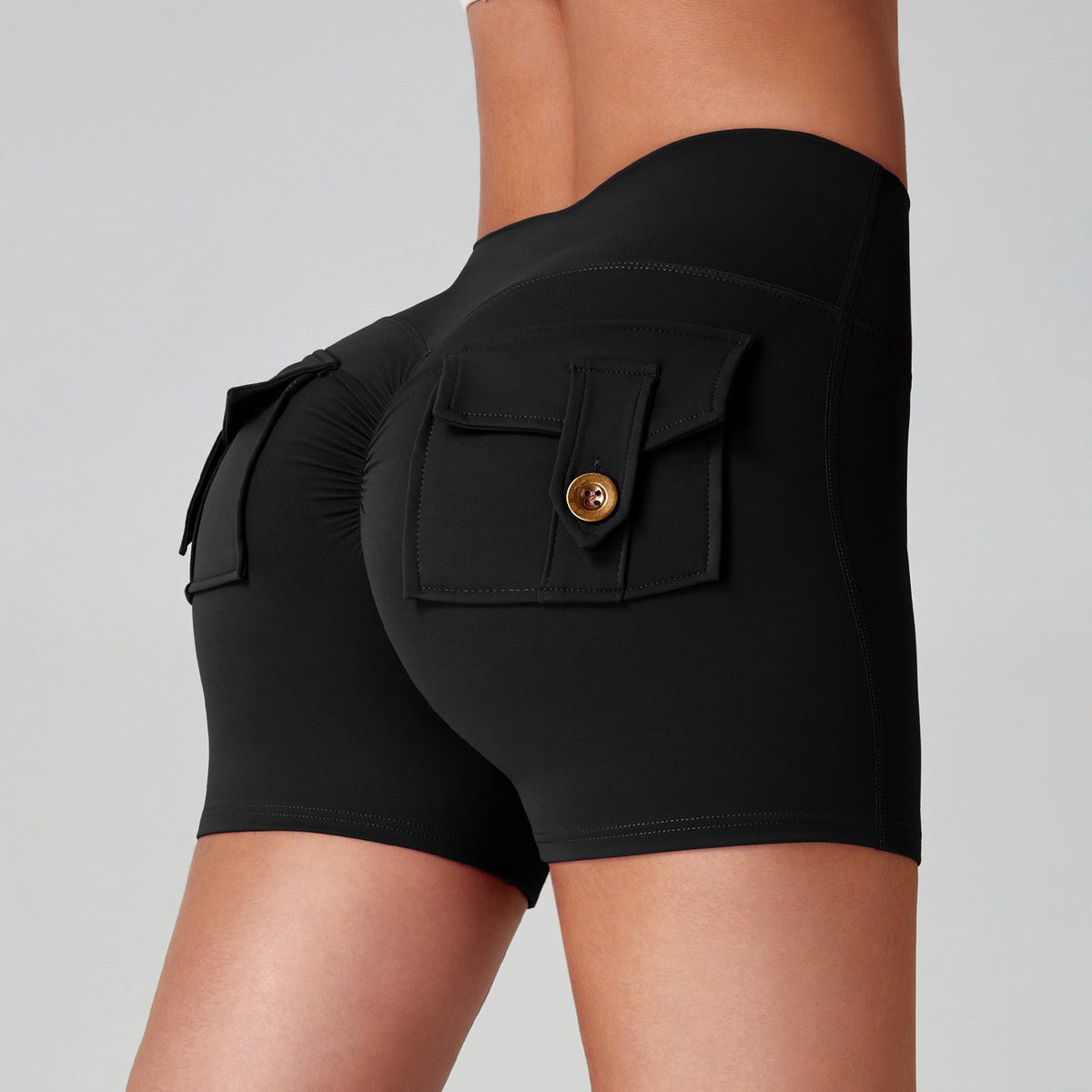 Short de yoga taille haute — confort et poches pratiques