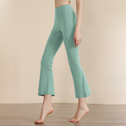 Pantalon de yoga femme taille haute — extensible jambes larges