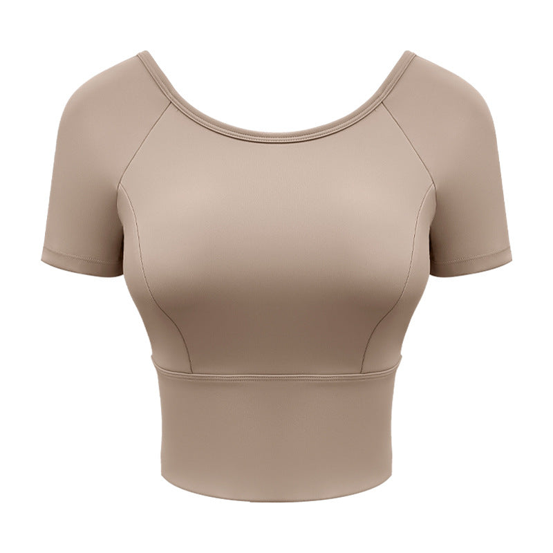 Top yoga croisé en maille — confort et style moderne