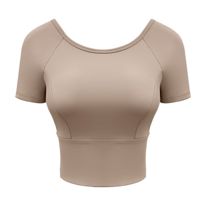 Top yoga croisé en maille — confort et style moderne