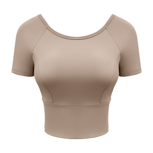 Top yoga croisé en maille — confort et style moderne