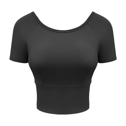 Top yoga croisé en maille — confort et style moderne