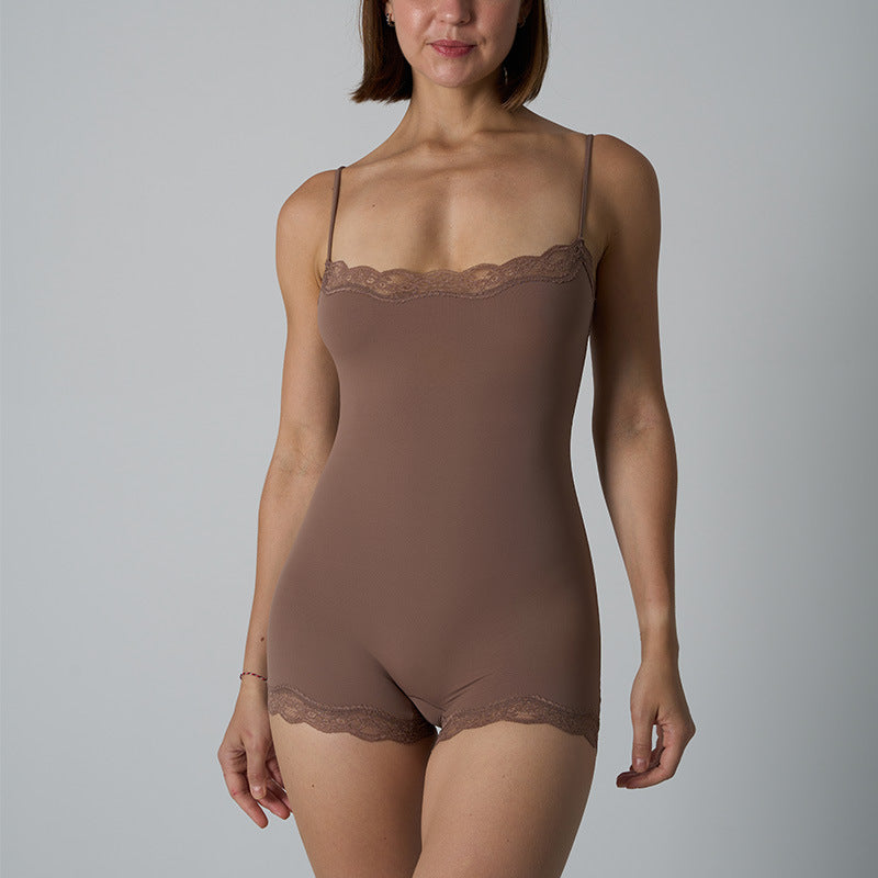 Body sexy en dentelle — coupe ajustée, style européen et américain