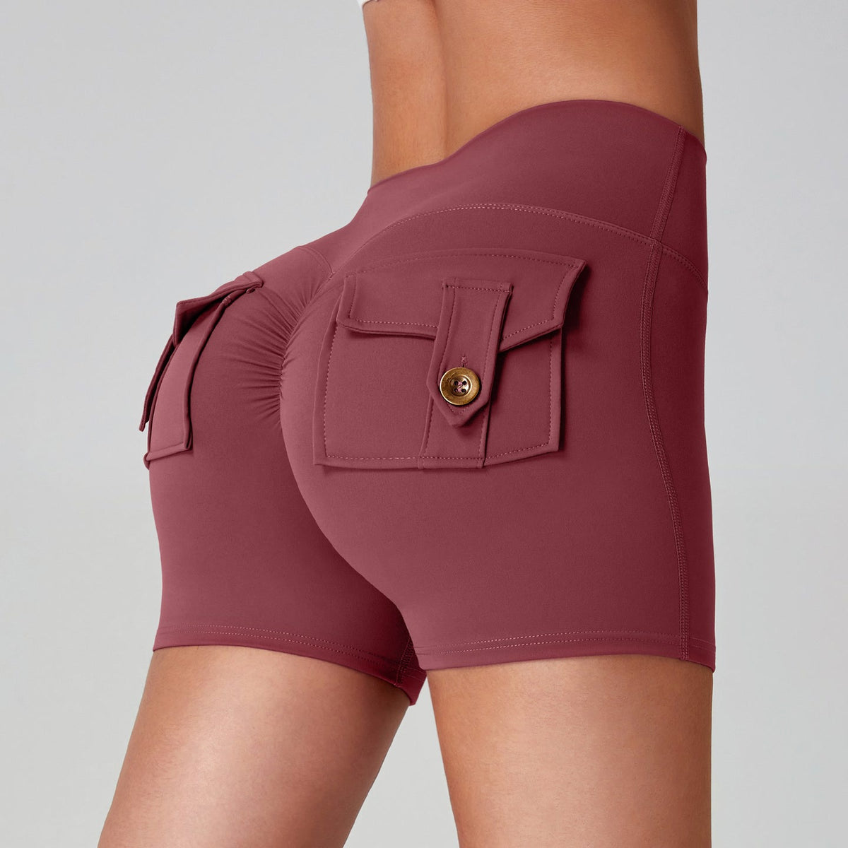 Short de yoga taille haute — confort et poches pratiques