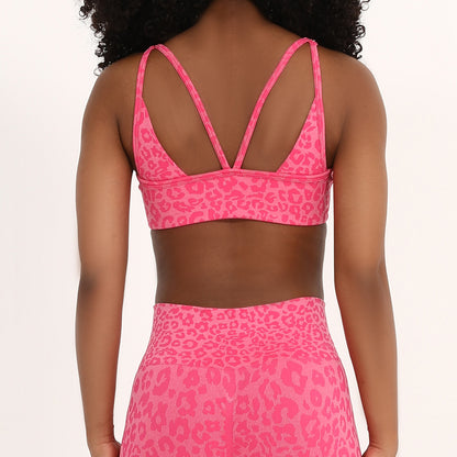 Ensemble de yoga sans coutures — jacquard imprimé léopard, confort et style