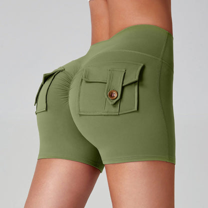 Short de yoga taille haute — confort et poches pratiques