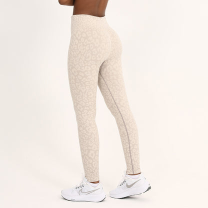 Ensemble de yoga sans coutures — jacquard imprimé léopard, confort et style