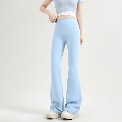 Pantalon évasé ajusté femme — idéal yoga, taille élastique