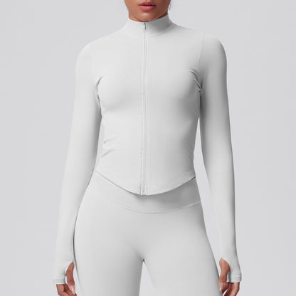 Veste moulante sans coutures — respirante, élastique et col montant