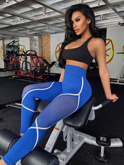 Pantalon de yoga bicolore – taille haute, idéal pour le confort