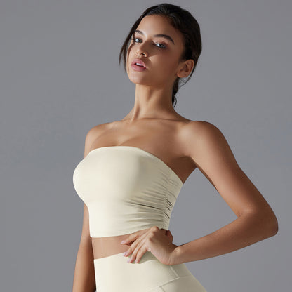 Haut de yoga bustier uni – coupe ajustée et respirant
